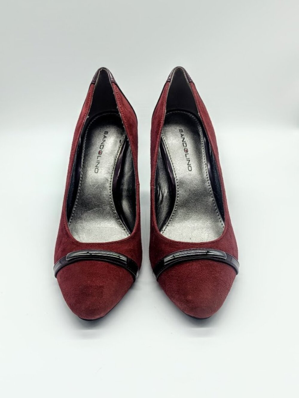 Bandolino Boeverley Burgundy Suede Patent Leather Heels